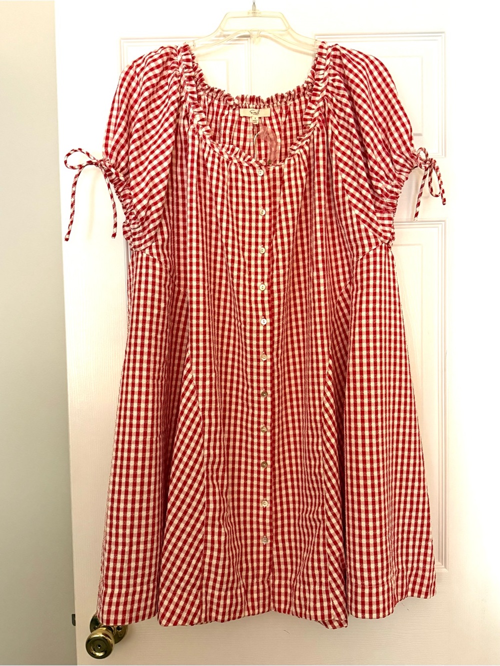 Easel Red and White Gingham Swing Dress Size Small NWT ❤️
